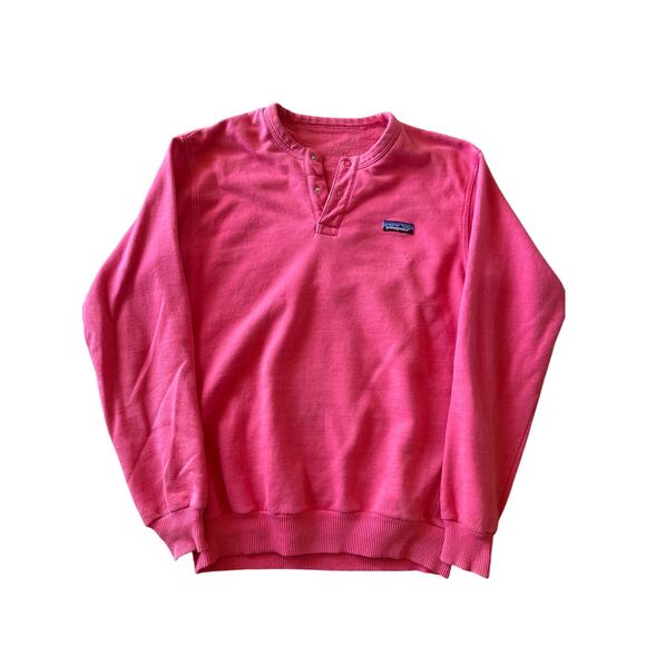 Vintage Patagonia Coral Pink L Quarter Snap Sweatshirt - Picture 1 of 7